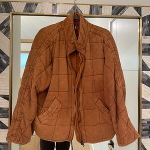 Free People Dolman Quilted Jacket - Burnt Orange